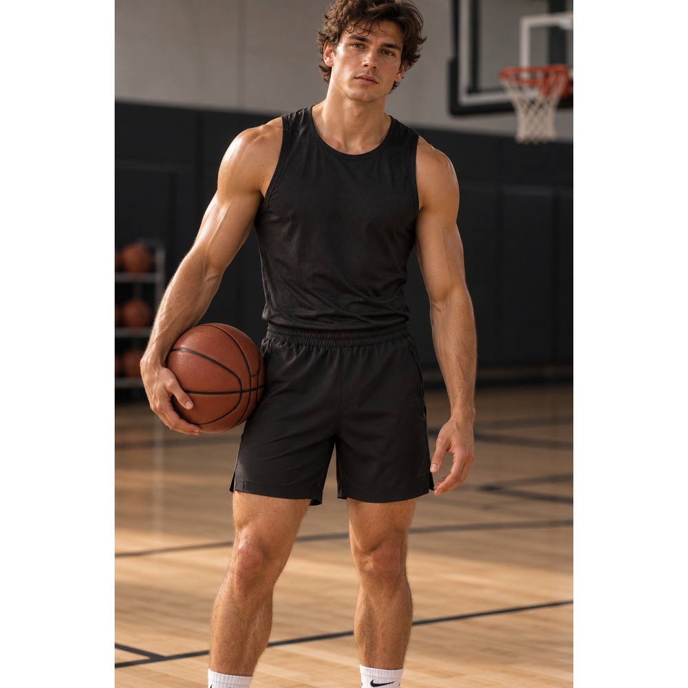 Spyder Active Shorts Medium Black Athletic Zippered Pocket *Flaw #1671